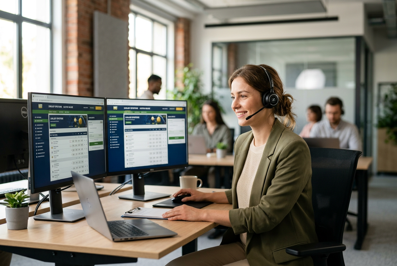 A Polish customer support agent assisting a client.